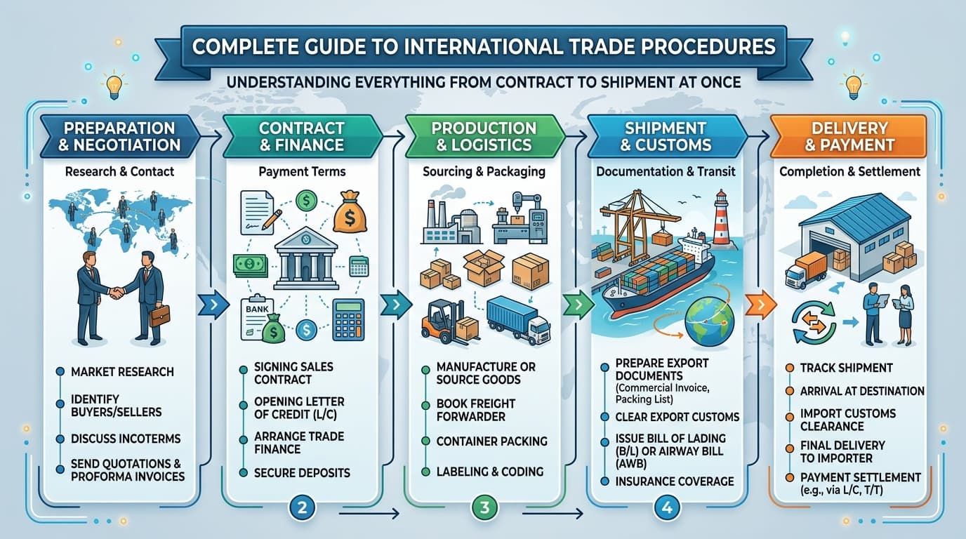 수출 무역 절차 완벽 가이드: 계약부터 대금 회수까지 성공 전략