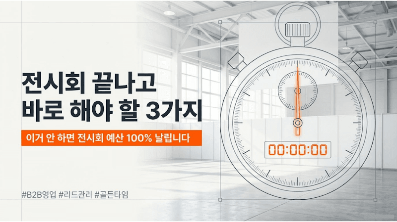 전시회 후속 관리: 계약률 100% 높이는 B2B 영업 3가지 핵심 전략