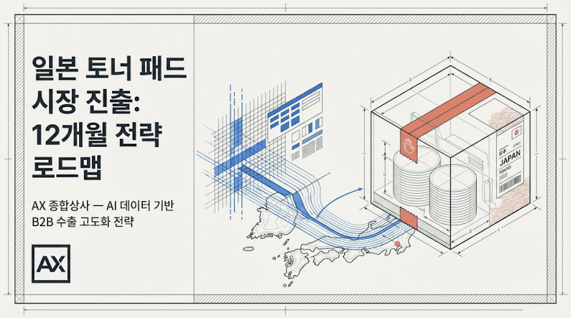 일본 토너 패드 시장 진출: AX의 12개월 AI 기반 B2B 수출 전략 로드맵