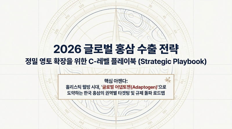 2026 한국 홍삼 수출 전략: 글로벌 '어댑토젠'으로 시장 선점하기