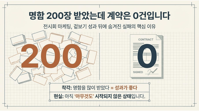 전시회 명함 200장, 계약 0건? 실패가 아닌 '시스템 부재' 때문! | AAMOND Global